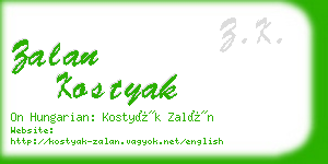 zalan kostyak business card